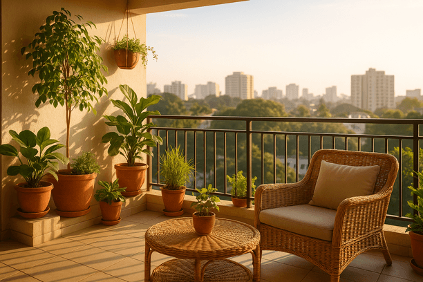 South-West Balcony: Balancing Open Space And Stability In Apartment Living